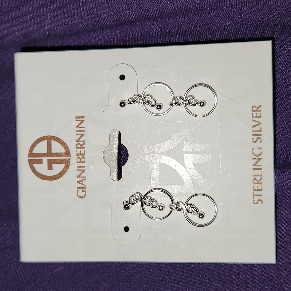 Giani Bernini Double Ring Drop Earrings in Sterling Silver